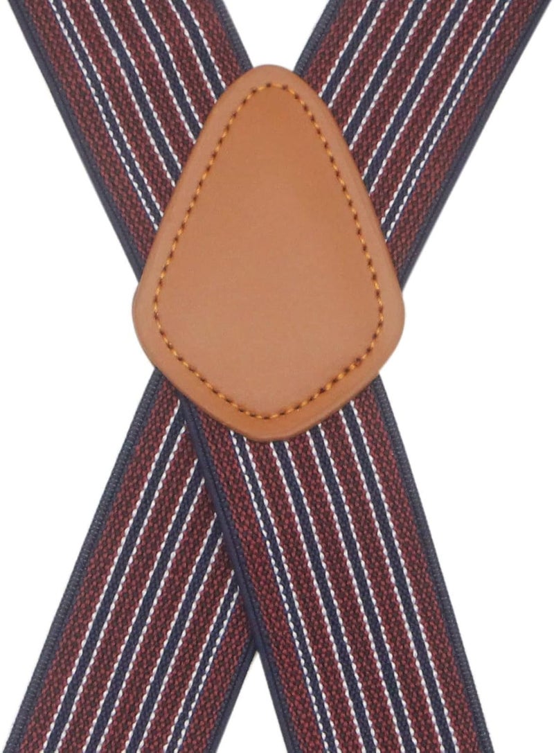 Timiot Mens Suspender 4 Swivel Strong Hooks Adjustable Braces Elastic Comfortable X Style Heavy Duty Strap - Image 2